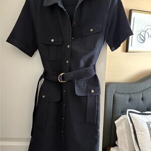 Elegant Black Belted Dress